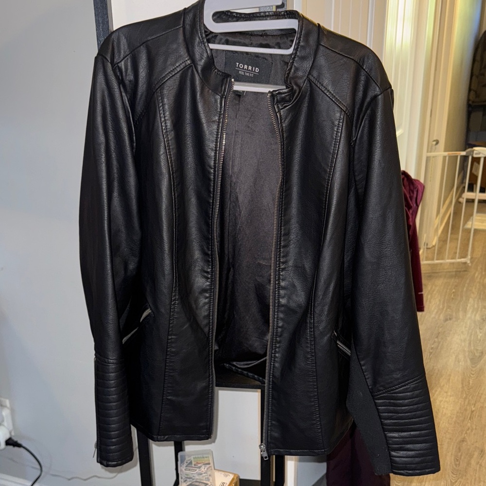 Torrid Black Leather Jacket for Women